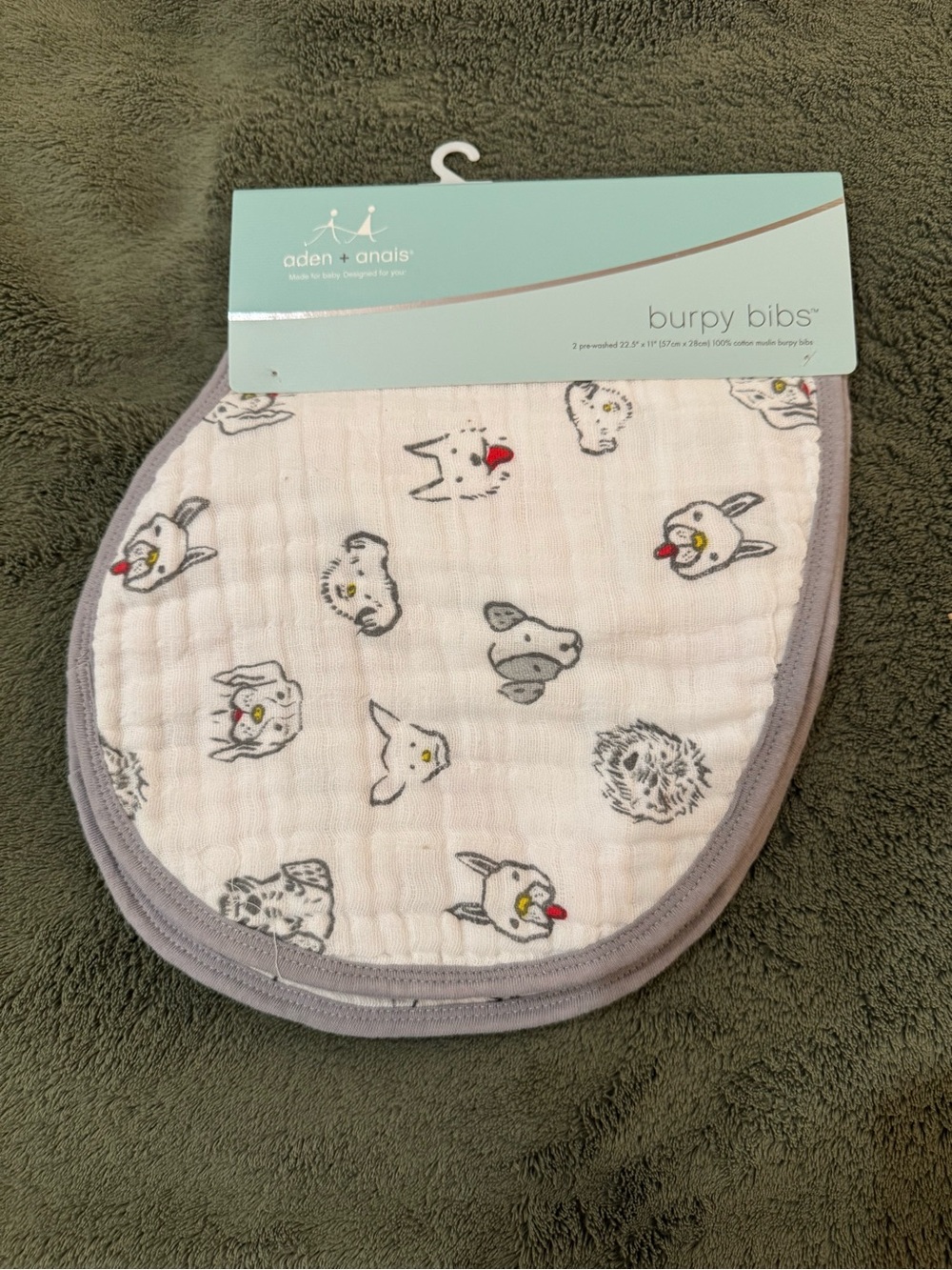 aden + anais 2 pack muslin burpy bibs, NEW